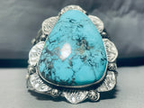 Ice Blue Native American Navajo Turquoise Sterling Silver Bracelet Cuff-Nativo Arts