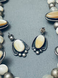 Fab Vintage Native American Navajo Domed Pearl Sterling Silver Squash Blossom Necklace-Nativo Arts