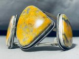 Astonishing Native American Navajo Honeybee Jasper Sterling Silver Bracelet-Nativo Arts