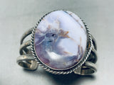 Purple Dream Agate!! Rare Vintage Native American Navajo Sterling Silver Bracelet Old-Nativo Arts