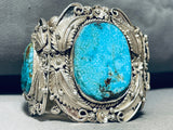 241 Grams!!! Insane Vintage Native American Navajo Turquoise Sterling Silver Bracelet-Nativo Arts