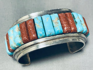 Best 6 Inch Wrist Vintage Sandostone Turquoise Sterling Silver Bracelet-Nativo Arts