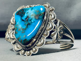 Henry Sam Vintage Native American Navajo Morenci Turquoise Sterling Silver Bracelet-Nativo Arts