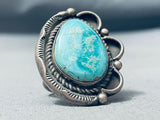 Superior Vintage Native American Navajo Sleeping Beauty Turquoise Sterling Silver Ring-Nativo Arts