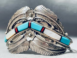 6 Inch Wrist Vintage Native American Navajo Turquoise Inlay Sterling Silver Bracelet-Nativo Arts