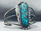 Rare Pilot Mountain Turquoise Vintage Native American Navajo Sterling Silver Bracelet-Nativo Arts