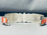 7.5 Inch Wrist Vintage Native American Navajo Spiny Oyster Shell Sterling Silver Bracelet-Nativo Arts