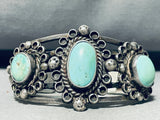 Early Sturdy Vintage Native American Navajo Cerrillos Turquoise Sterling Silver Bracelet-Nativo Arts