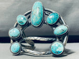 Naja Medallion!! Native American Navajo Turquoise Sterling Silver Bracelet-Nativo Arts