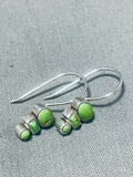 Superb Vintage Native American Navajo Gaspeite Sterling Silver Earrings-Nativo Arts