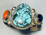 R.c. Little Important Vintage Native American Navajo Turquoise Sterling Silver Bracelet-Nativo Arts