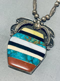 Raymond Lovato!! Important Vintage Santo Domingo Pot Sterling Silver Necklace-Nativo Arts
