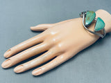 One Of The Best Vintage Native American Navajo Green Turquoise Sterling Silver Bracelet-Nativo Arts