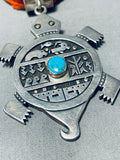 The Best Joe Coriz Santo Domingo Coral Sterling Silver Turtle Necklace-Nativo Arts