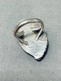 Superior Vintage Native American Navajo 2 Turquoise Mountain Sterling Silver Ring-Nativo Arts