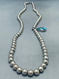 Jesse Monongye (D.) Important Hopi Vintage Sterling Silver Turquoise Necklace-Nativo Arts