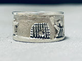 Sensational Vintage Native American Navajo Sterling Silver Stations Of The Cross Ring-Nativo Arts