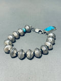 Sensational Native American Navajo Signed Pilot Mountain Turquoise Silver Dimes Bracelet-Nativo Arts
