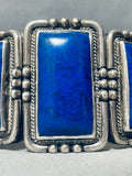 The Best Vintage Native American Navajo Squared Lapis Sterling Silver Bracelet-Nativo Arts