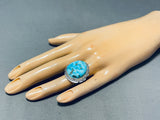Lars Lee Native American Navajo Pilot Mountain Turquoise Sterling Silver Signed Ring-Nativo Arts