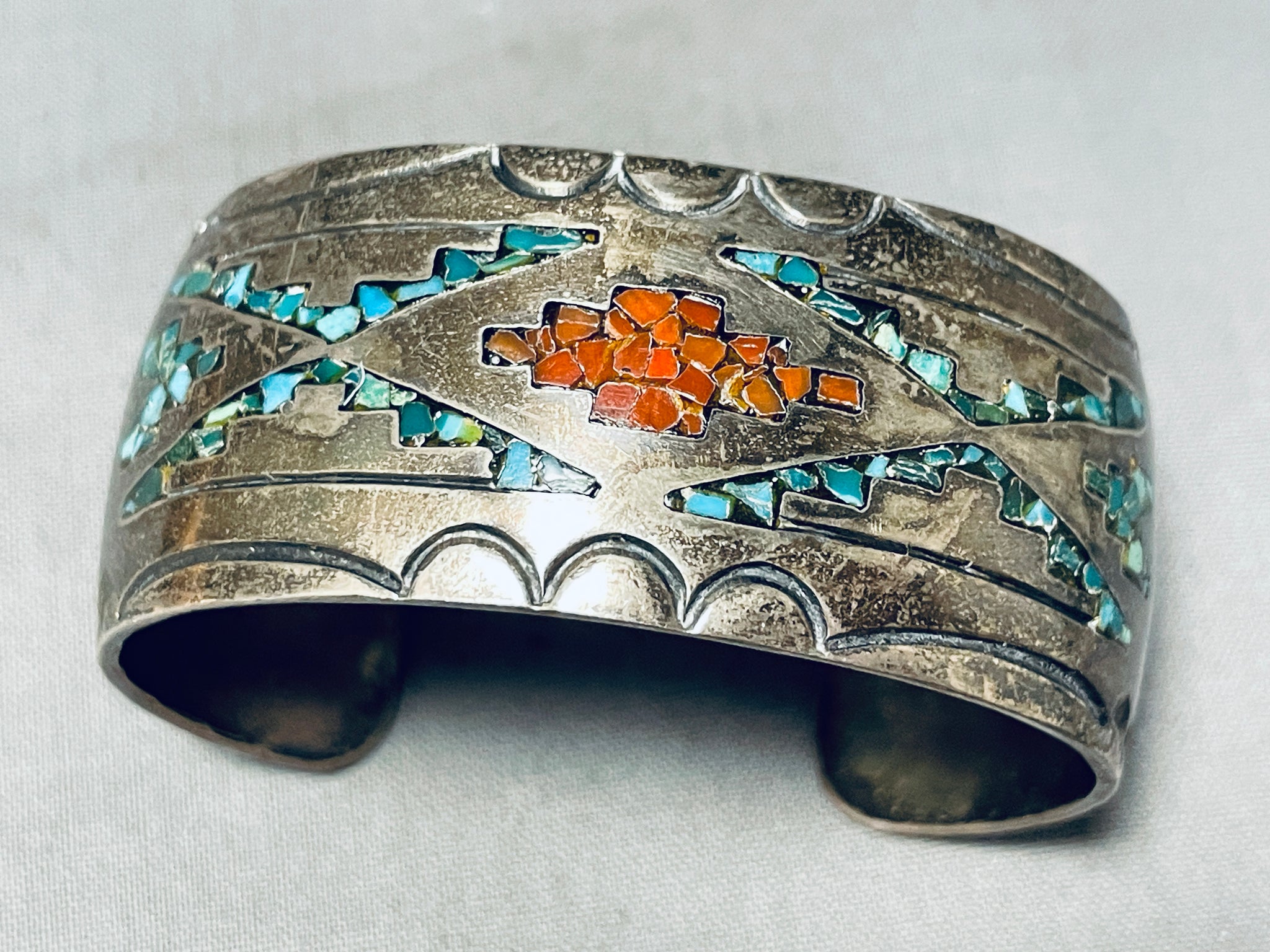 Signed Vintage Native American Navajo Turquoise Coral Sterling Silver –  Nativo Arts