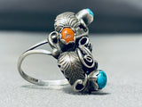 Sensational Vintage Native American Navajo Blue Gem Turquoise Sterling Silver Ring-Nativo Arts