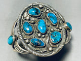 Very Important Vintage Native American Navajo Fred Thompson Turquoise Sterling Silver Bracelet-Nativo Arts