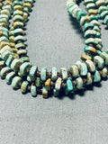 One Of The Best Native American Navajo Green Turquoise Sterling Silver Necklace-Nativo Arts