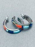 Cal Begay Authentic Vintage Native American Navajo Turquoise Sterling Silver Earrings-Nativo Arts