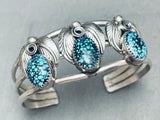 Very Are Blue Jay Turquoise! Vintage Native American Navajo Sterling Silver Bracelet-Nativo Arts