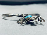 Dangling Spider!! Vintage Native American Navajo Turquoise Sterling Silver Bracelet-Nativo Arts