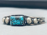 Lars Lee Vintage Native American Navajo Lone Mountain Turquoise Sterling Silver Bracelet-Nativo Arts