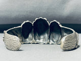 One Of The Most Unique Vintage Chief Head Sterling Silver Row Bracelet-Nativo Arts