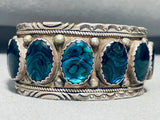 The Most Unique Vintage Native American Navajo Abalone Row Sterling Silvr Bracelet-Nativo Arts