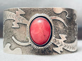 The Best Doug Etsitty Vintage Pink Stone Sterling Silver Bracelet Cuff-Nativo Arts