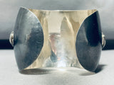 Earth Stone!! Vintage Sterling Silver Bracelet Cuff Wide-Nativo Arts