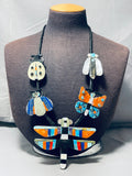 Gasp!! Santo Domingo Inlay Bug Turquoise Sterling Silver Necklace-Nativo Arts