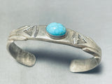 Impressive Vintage Native American Navajo Blue Gem Turquoise Sterling Silver Bracelet-Nativo Arts