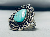 Twirls Of Love Vintage Native American Navajo Turquoise Sterling Silver Ring Old-Nativo Arts