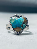 Turquoise Heart Vintage Southwest Sterling Silver Ring-Nativo Arts