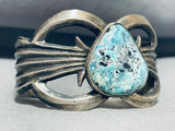 Awesome Vintage Native American Navajo Blue Diamond Turquoise Sterling Silver Bracelet-Nativo Arts
