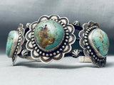 Heavy 75 Grams Vintage Native American Navajo Royston Turquoise Sterling Silver Bracelet-Nativo Arts