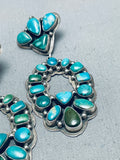 Important Vintage Native American Navajo Cerrillos Turquoise Sterling Silver Earrings-Nativo Arts