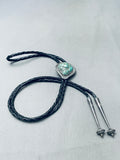 Sturdy Nugget Vintage Native American Navajo Royston Turquoise Sterling Silver Bolo Tie-Nativo Arts