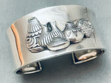 Detailed Pottery Vintage Pat Smith Sterling Silver Bracelet Cuff-Nativo Arts