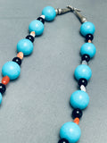 Balls Of Turquoise Vintage Native American Navajo Sterling Silver Necklace-Nativo Arts