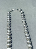 115 Grams Vintage Native American Navajo Hand Tooled Sterling Silver Bead Necklace-Nativo Arts