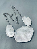 David Celid Niest Vintage Native American Zuni Blue Diamond Turquoise Sterling Silver Necklace
