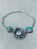 Cowboy Hat Vintage Native American Navajo Turquoise Sterling Silver Bracelet-Nativo Arts