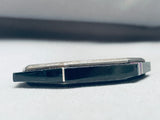 Most Unique Vintage Native American Navajo Jet Sugulitew Sterling Silver Inlay Bracelet-Nativo Arts